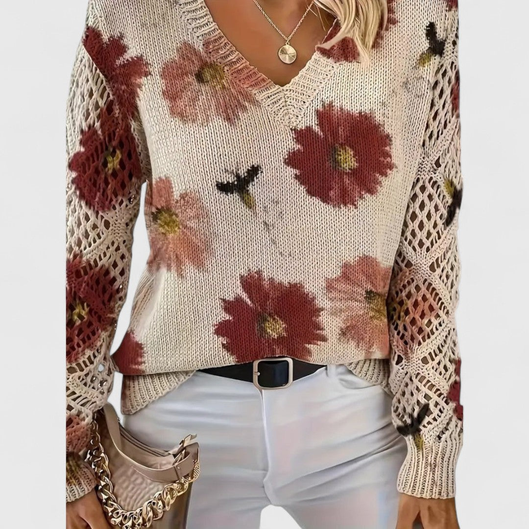 Aurelia Knit Jumper | Women’s Floral Crochet Style