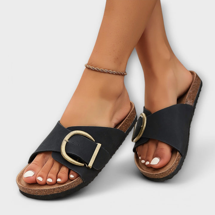 Avery | Stylish Buckle Slip-On Sandals