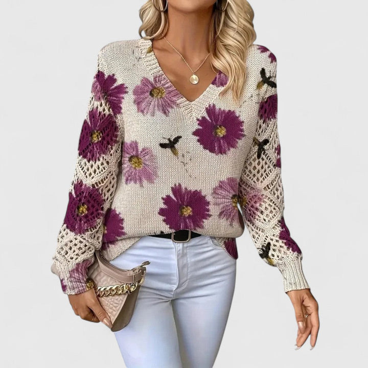 Aurelia Knit Jumper | Women’s Floral Crochet Style