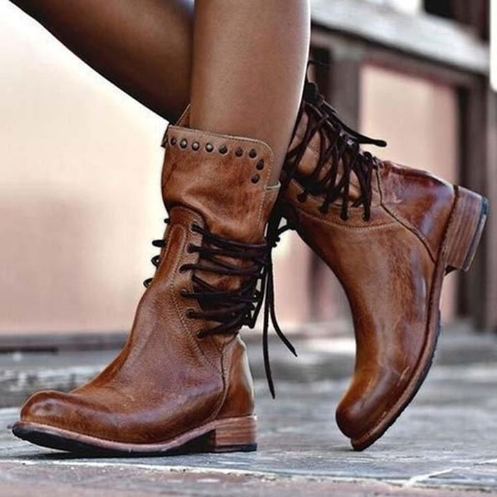 Rowan | Vintage Lace-Up Leather Boots