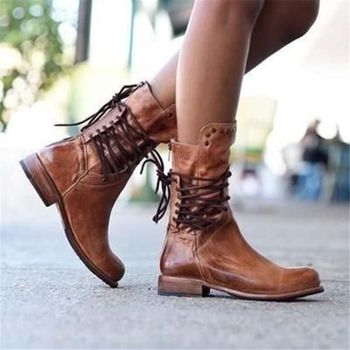 Rowan | Vintage Lace-Up Leather Boots