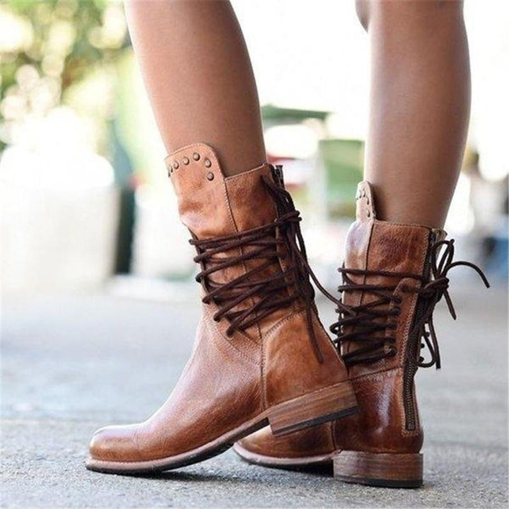 Rowan | Vintage Lace-Up Leather Boots
