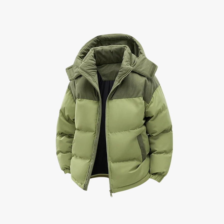 Two-Tone Hooded Puffer Jacket | Men’s Winter Wear