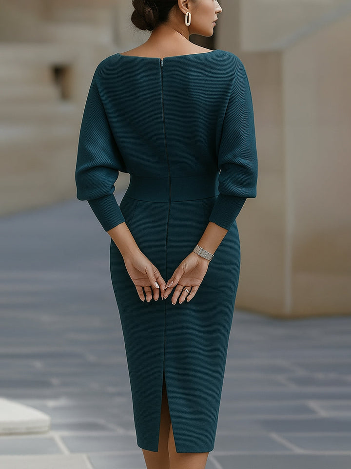 Women's Elegant Draped Midi Dress