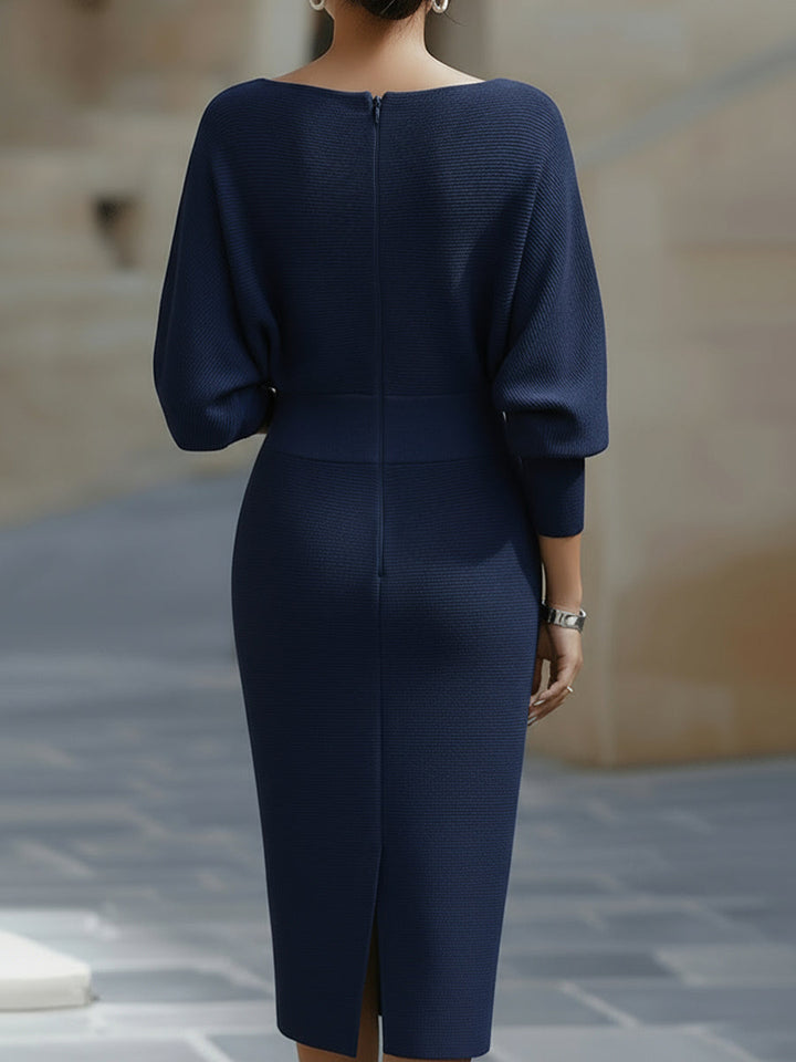 Women's Elegant Draped Midi Dress