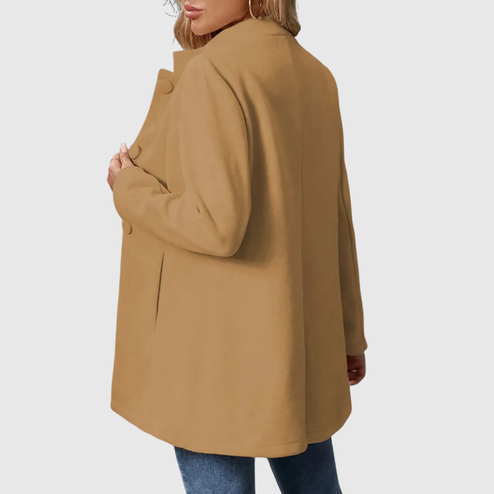 Marcellin Buttoned Stand-Collar Coat | Elegant Structured Outerwear