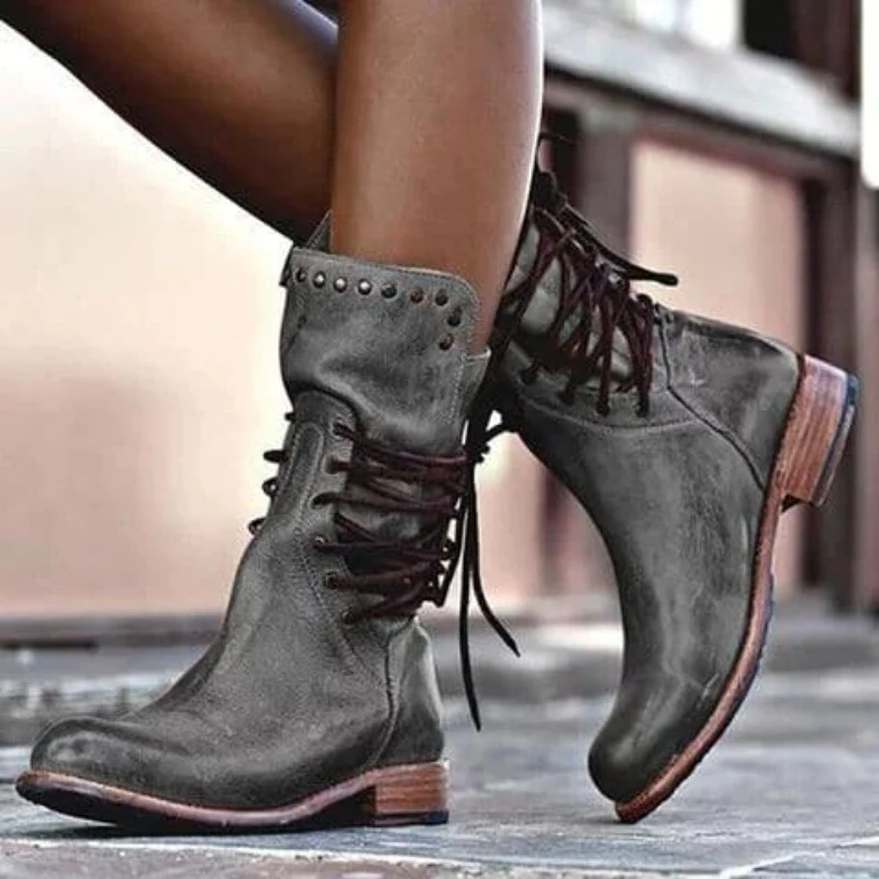 Rowan | Vintage Lace-Up Leather Boots