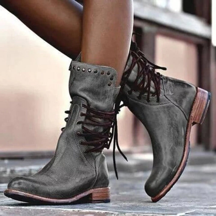 Rowan | Vintage Lace-Up Leather Boots