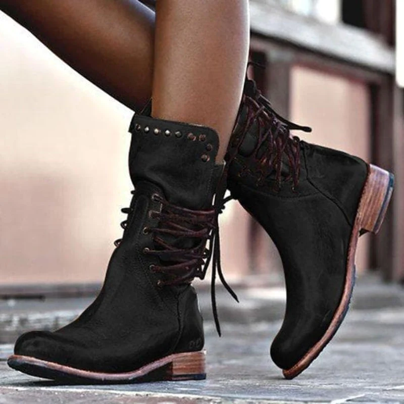 Rowan | Vintage Lace-Up Leather Boots