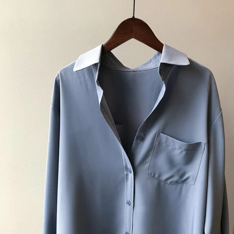 Eloria | Chic Oversized Button-Down Blouse