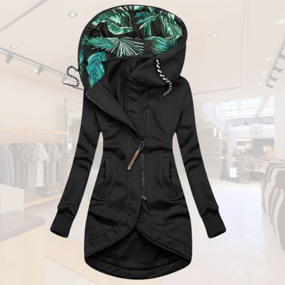 Liora Asymmetric Hooded Jacket | Casual Layering Essential