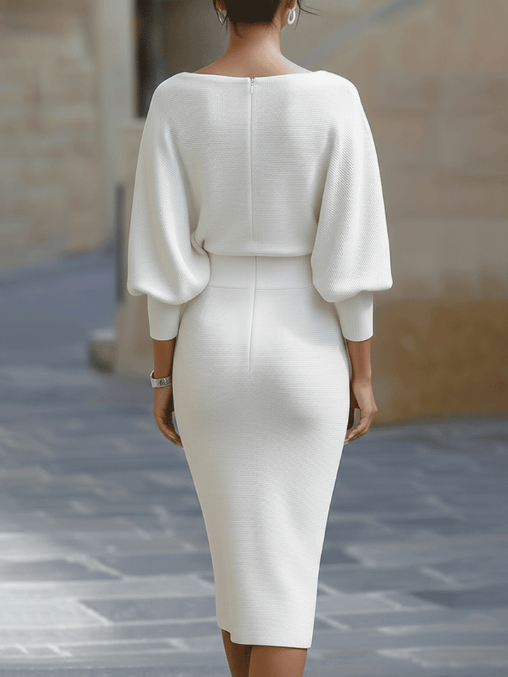Women's Elegant Draped Midi Dress