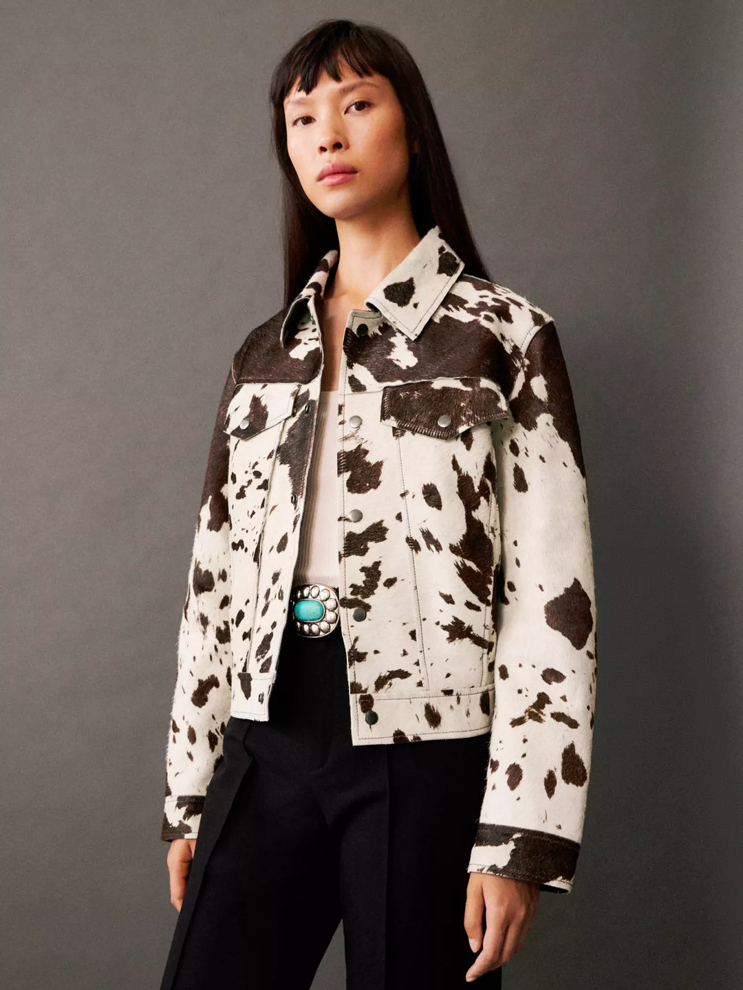 Calandra Cowhide Print Jacket | Bold Contemporary Outerwear