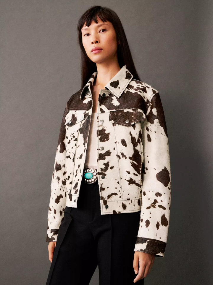 Calandra Cowhide Print Jacket | Bold Contemporary Outerwear