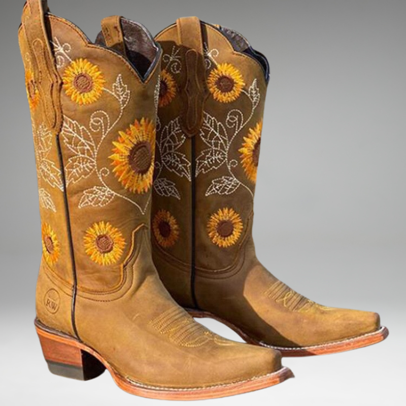 Maribelle Sunflower Western Boots | Handcrafted Cowgirl Boots