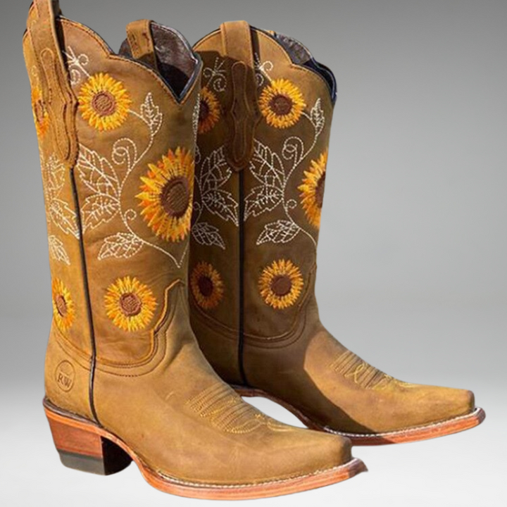 Maribelle Sunflower Western Boots | Handcrafted Cowgirl Boots