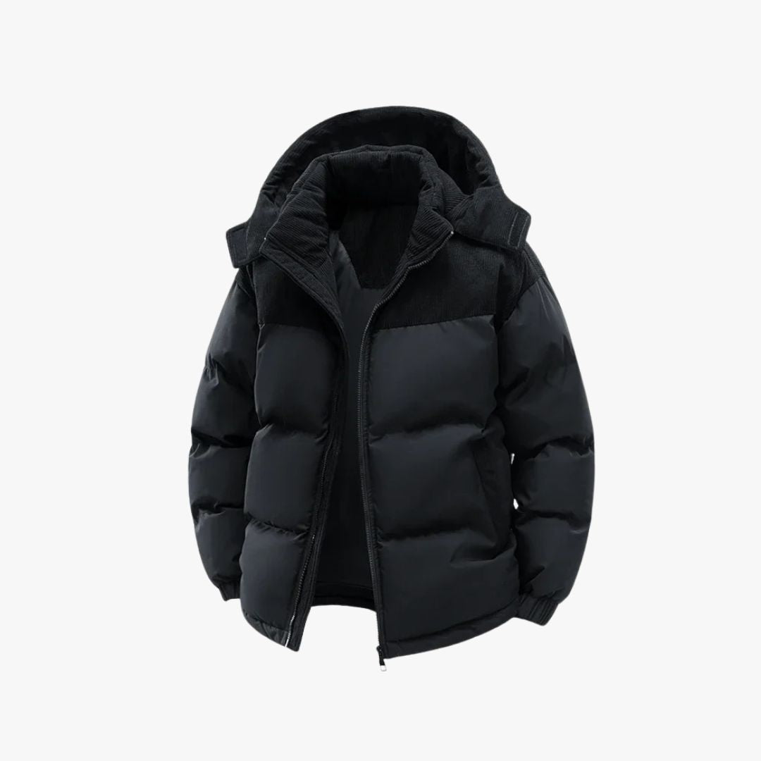 Two-Tone Hooded Puffer Jacket | Men’s Winter Wear
