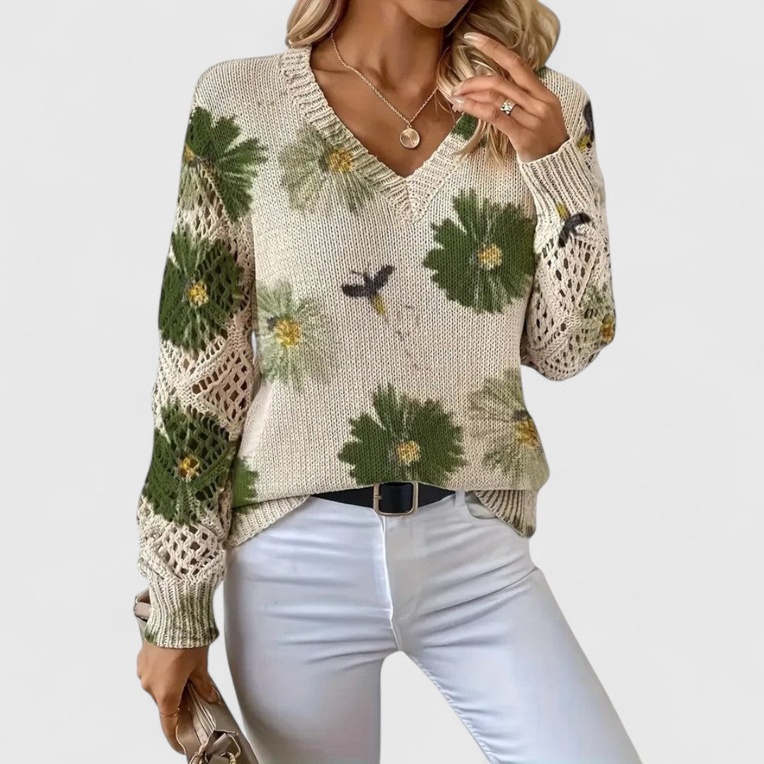 Aurelia Knit Jumper | Women’s Floral Crochet Style