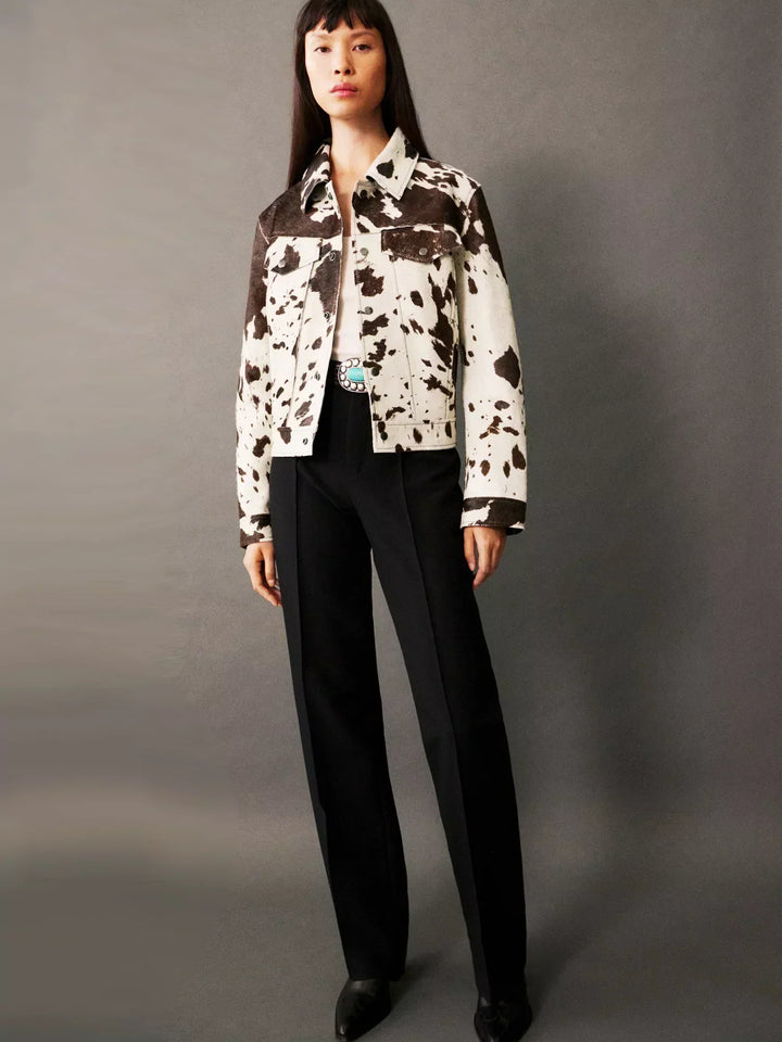 Calandra Cowhide Print Jacket | Bold Contemporary Outerwear