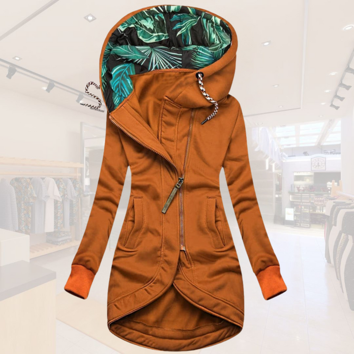 Liora Asymmetric Hooded Jacket | Casual Layering Essential