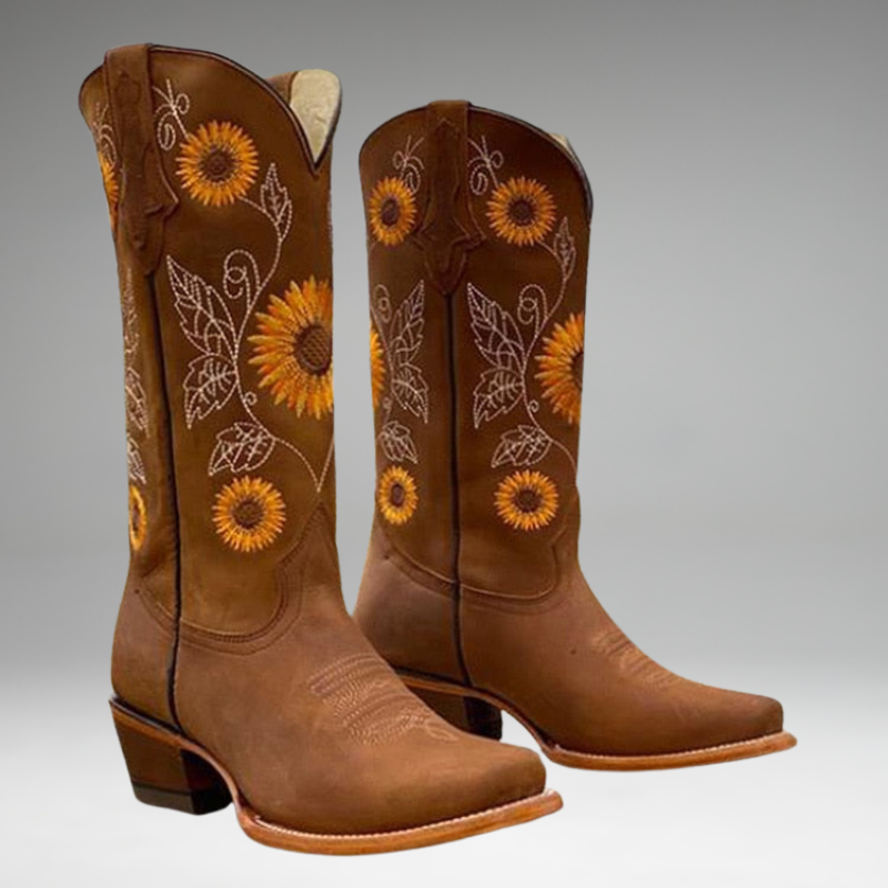 Maribelle Sunflower Western Boots | Handcrafted Cowgirl Boots