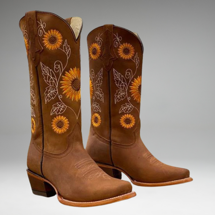 Maribelle Sunflower Western Boots | Handcrafted Cowgirl Boots