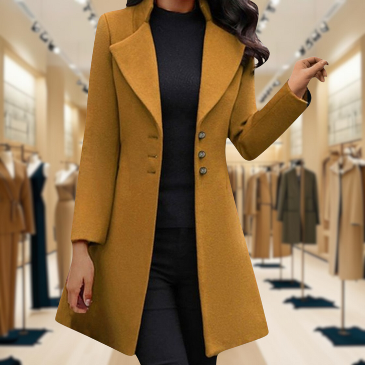 Leontine Long Coat | Women’s Elegant Tailored Style