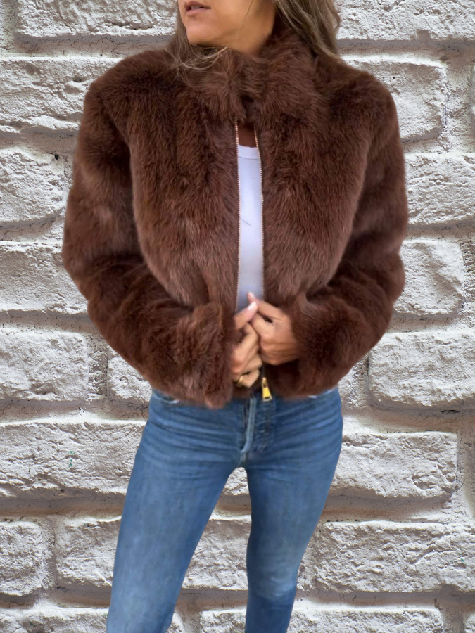 Marcelline Faux-Fur Cropped Jacket | Women’s Luxe Winter Style