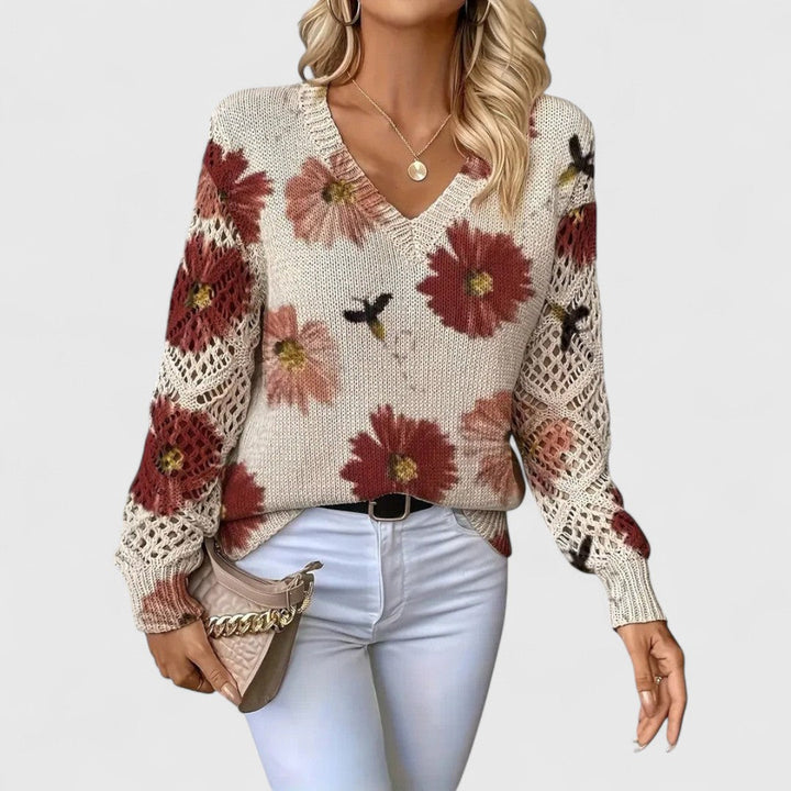 Aurelia Knit Jumper | Women’s Floral Crochet Style