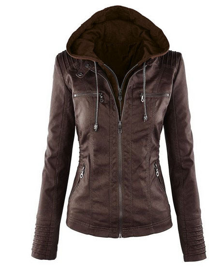 Hooded Leather Jacket | Casual Everyday Outerwear