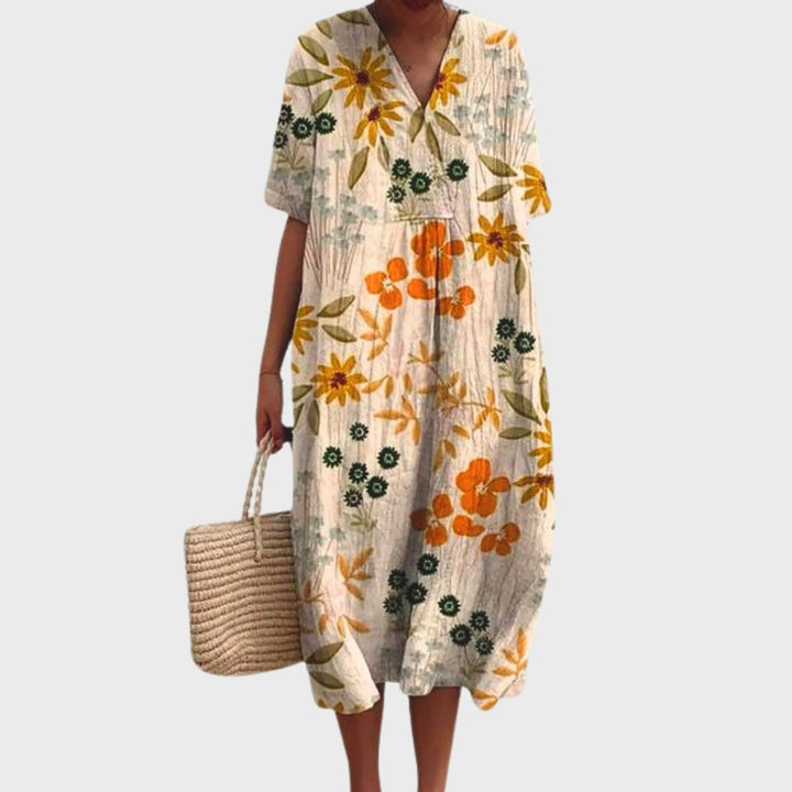 Solara | Bohemian Floral Midi Dress