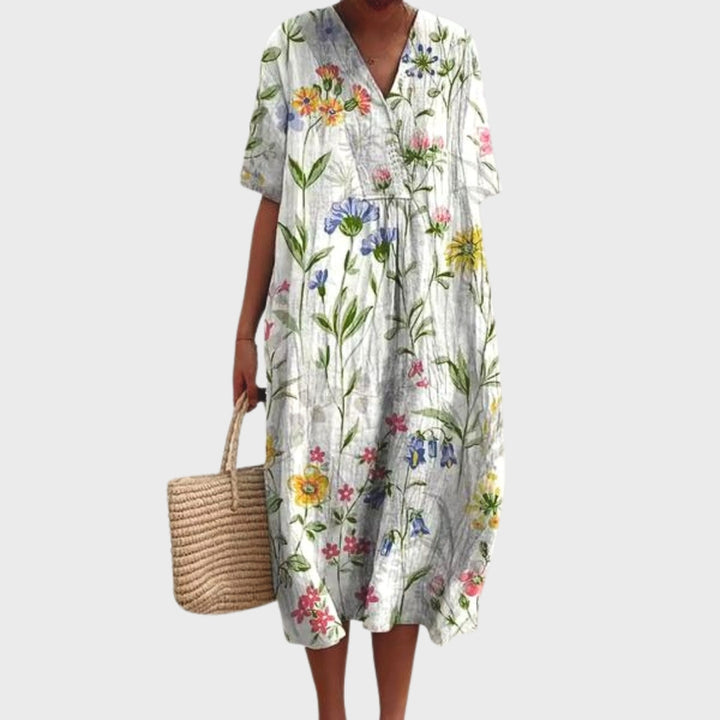 Solara | Bohemian Floral Midi Dress