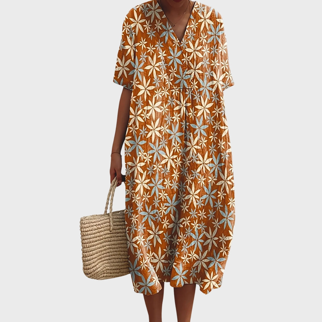 Solara | Bohemian Floral Midi Dress