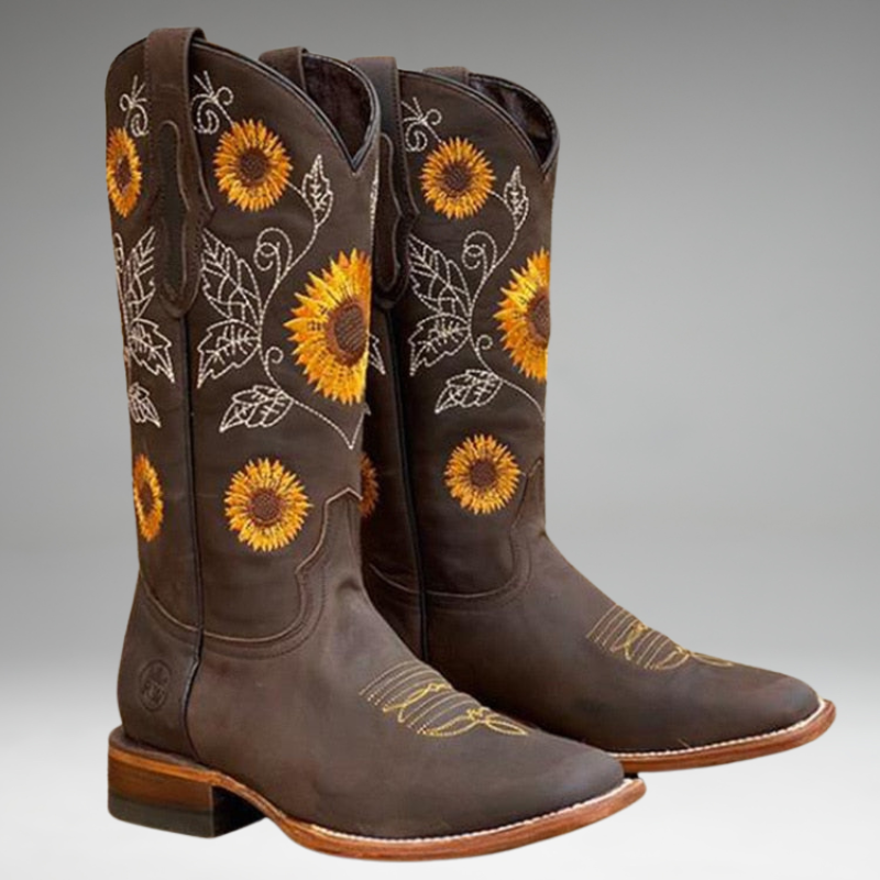 Maribelle Sunflower Western Boots | Handcrafted Cowgirl Boots