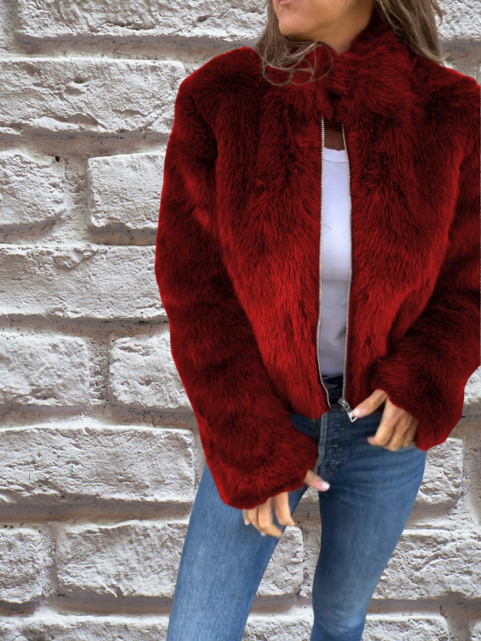 Marcelline Faux-Fur Cropped Jacket | Women’s Luxe Winter Style