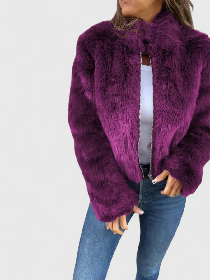 Women’s Plush Zip Jacket | Cozy Statement Outerwear