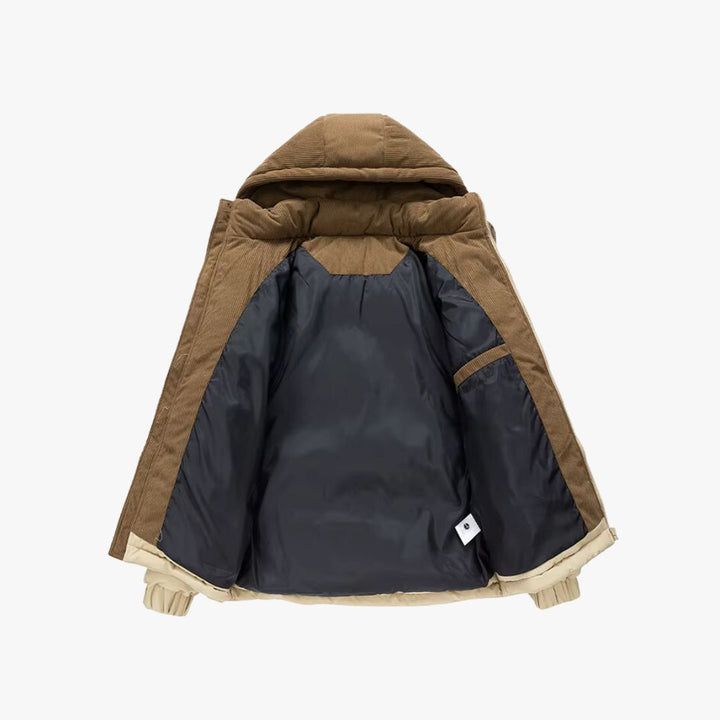 Two-Tone Hooded Puffer Jacket | Men’s Winter Wear