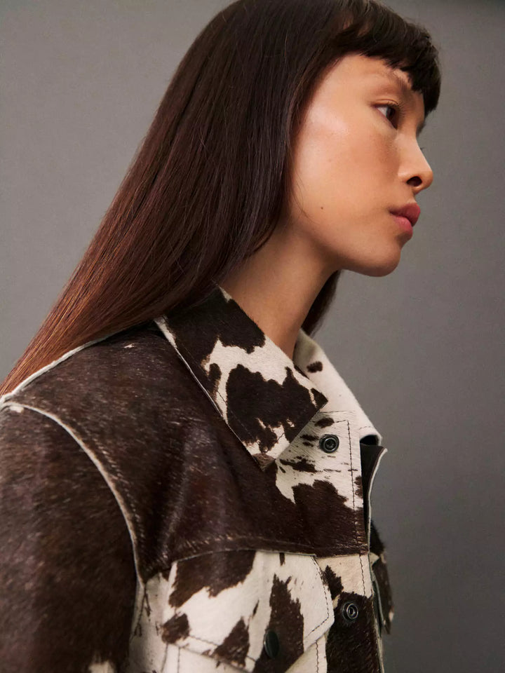 Calandra Cowhide Print Jacket | Bold Contemporary Outerwear