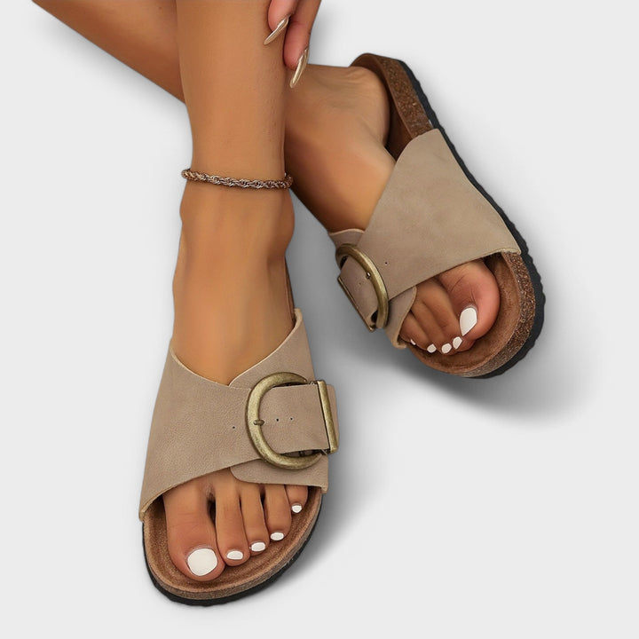 Avery | Stylish Buckle Slip-On Sandals
