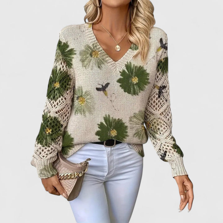 Aurelia Knit Jumper | Women’s Floral Crochet Style