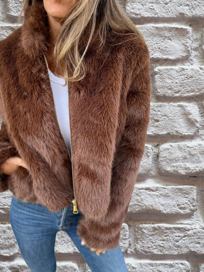 Marcelline Faux-Fur Cropped Jacket | Women’s Luxe Winter Style