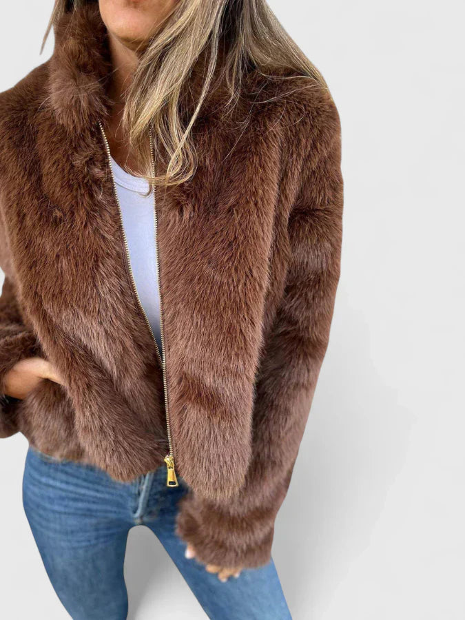Women’s Plush Zip Jacket | Cozy Statement Outerwear