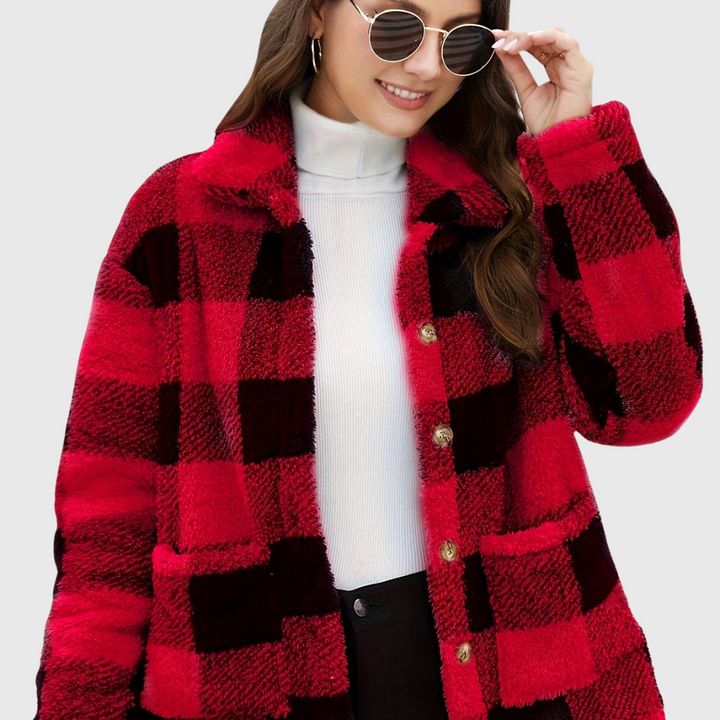 Checked Button Jacket | Timeless Warm Outerwear