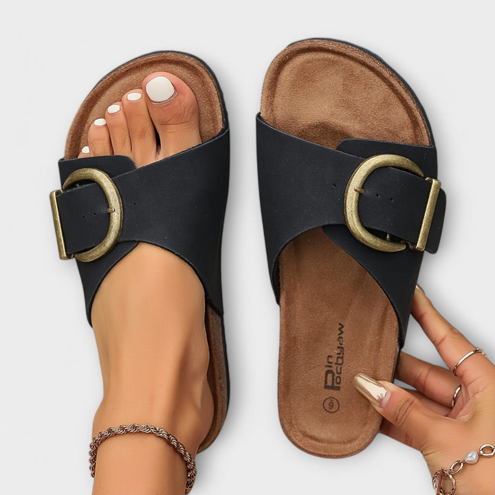 Avery | Stylish Buckle Slip-On Sandals