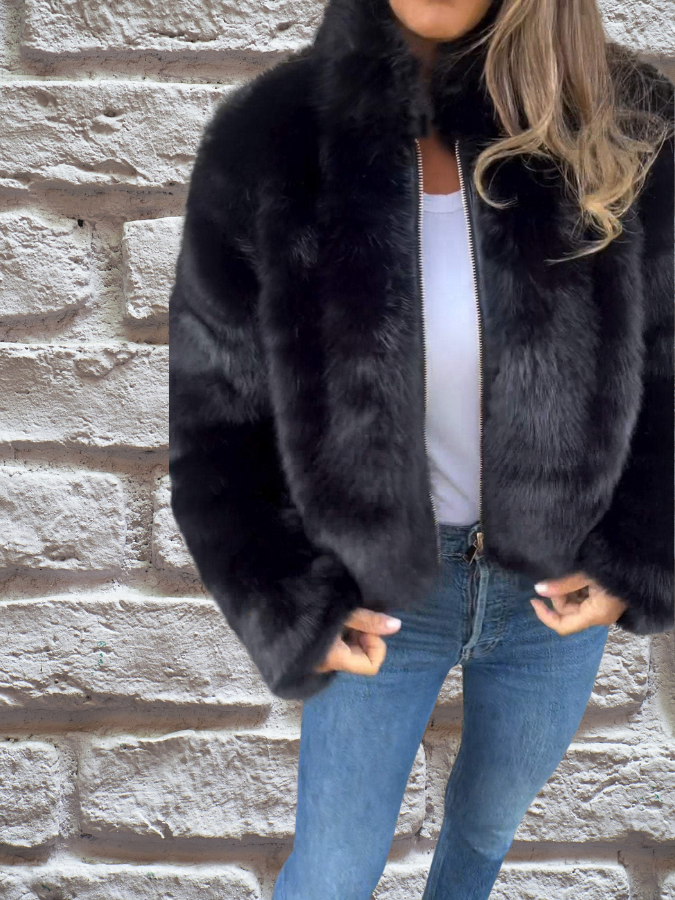 Marcelline Faux-Fur Cropped Jacket | Women’s Luxe Winter Style