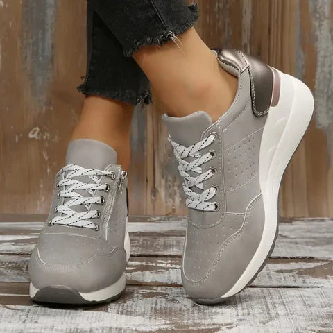 Women’s Zip-Detail Wedge Sneakers