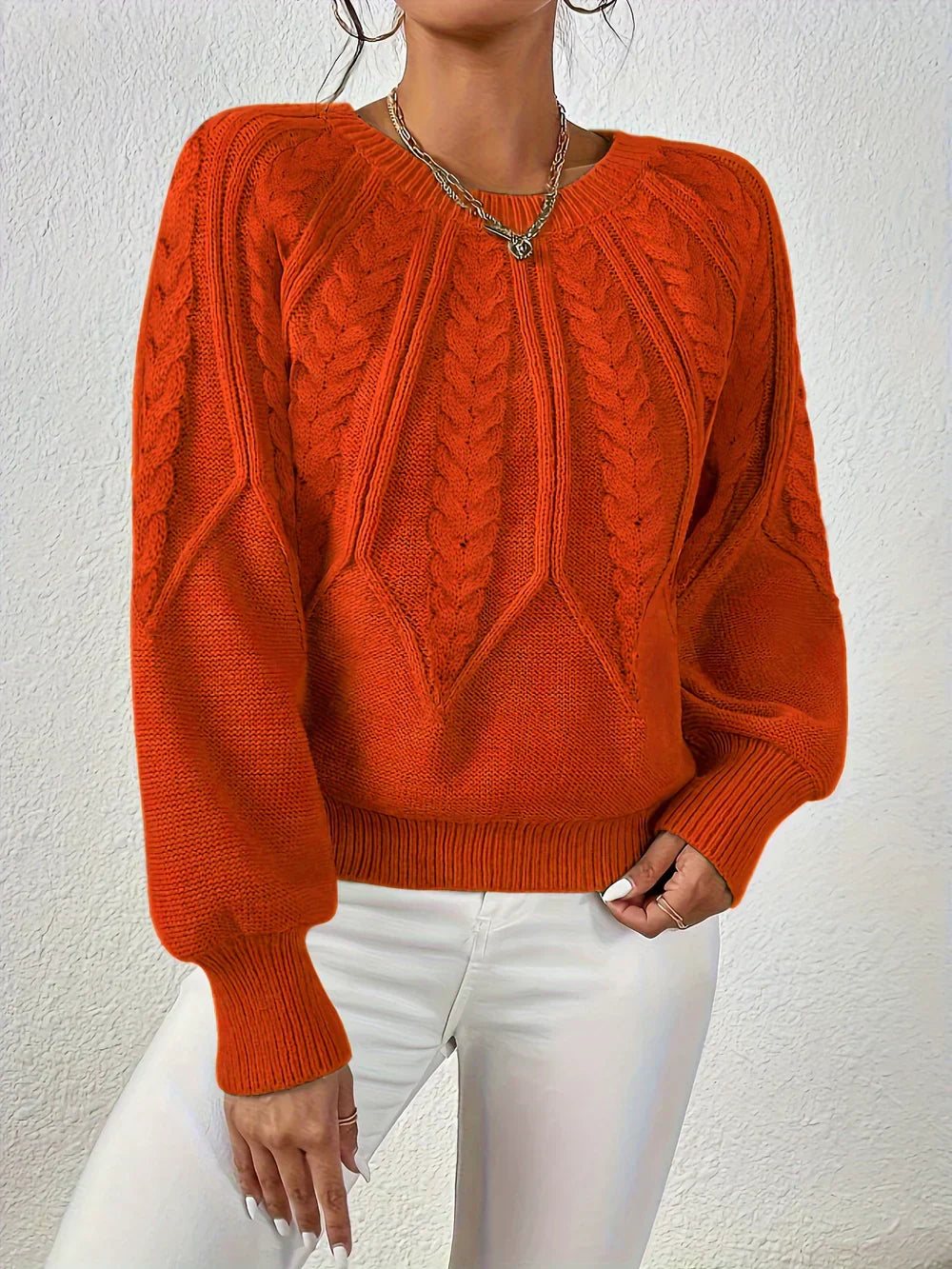 Evelyn Cable-Knit Sweater | Effortless Cozy Everyday Comfort
