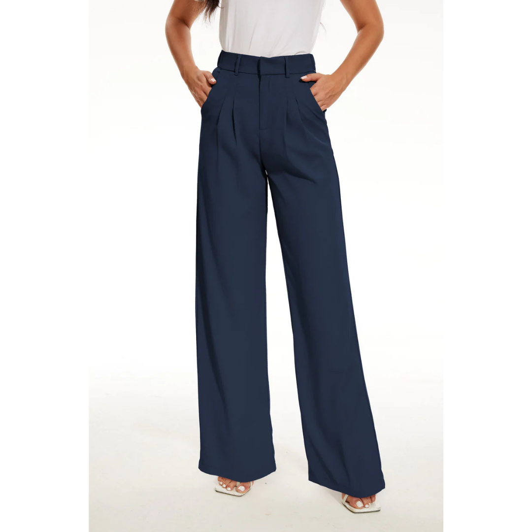 Elvaira High-Waist Wide Leg Trousers | Women’s Chic Tailored Wear