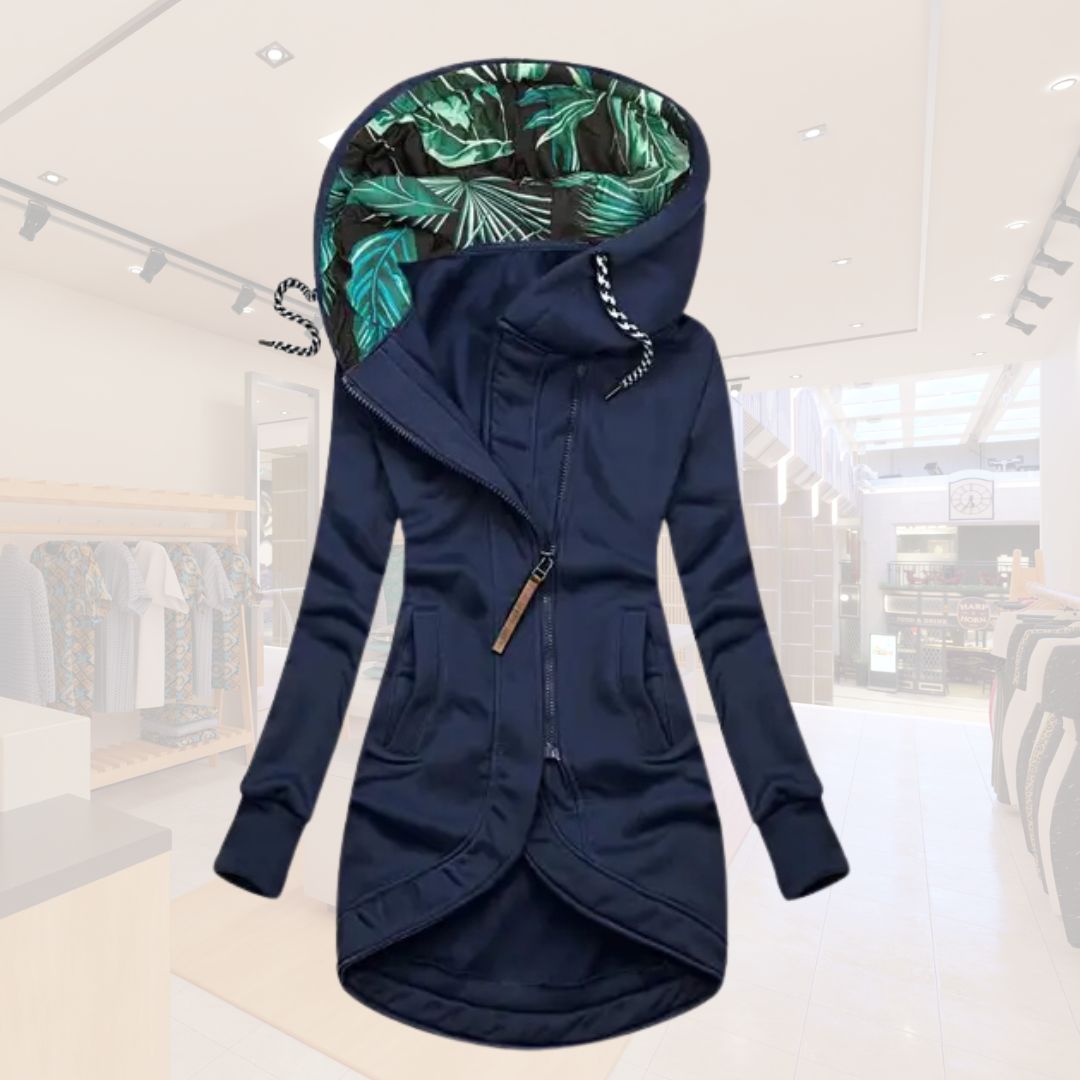 Liora Asymmetric Hooded Jacket | Casual Layering Essential
