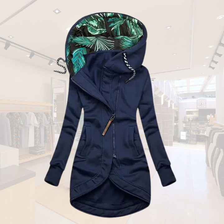 Liora Asymmetric Hooded Jacket | Casual Layering Essential